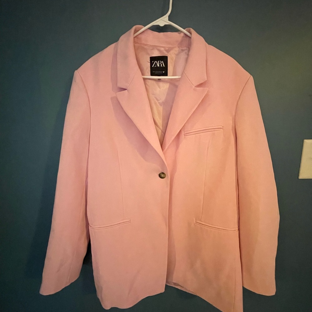 Zara Women's Light Pink Suit Jacket
